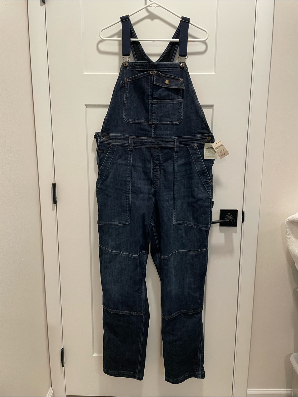 Fleece lining Duluth Trading Co Dark Blue Denim Women's Overalls NWT